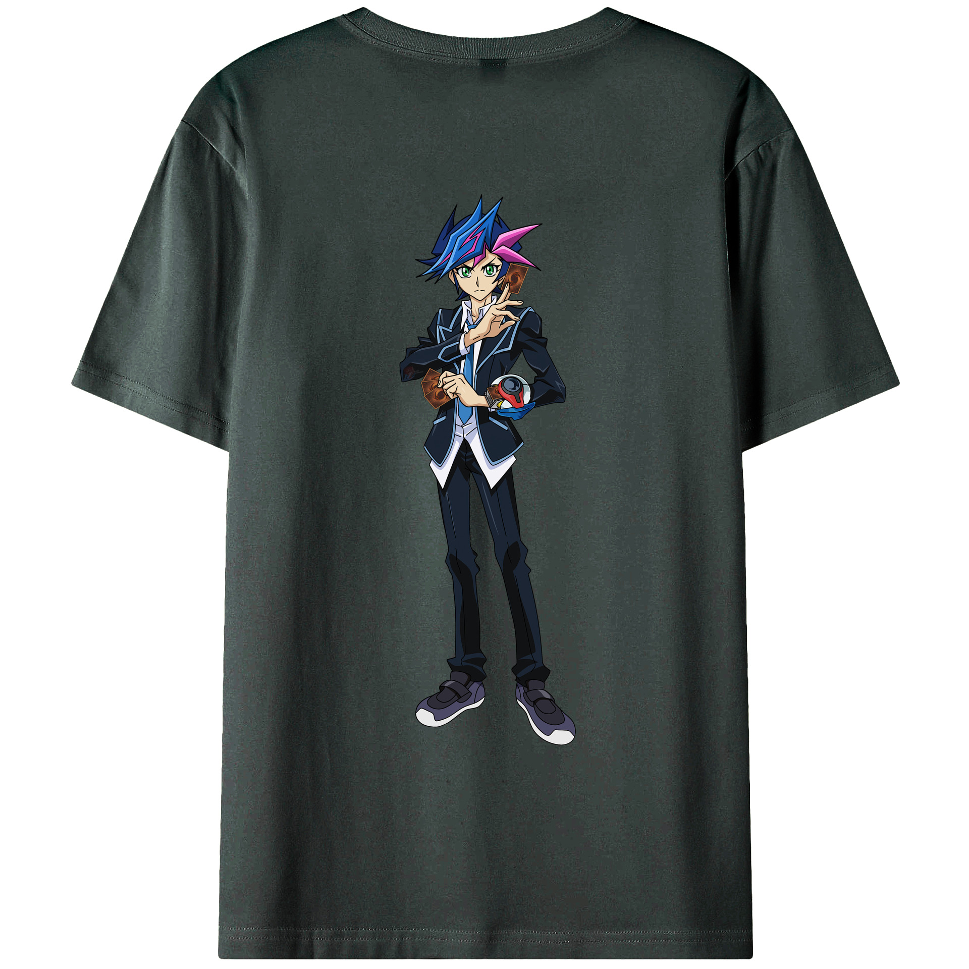 （画像用） 遊☆戯☆王 Yu-Gi-Oh! 綿100％ メンズ半袖Tシャツ（バックプリント） 通気性
